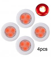 4PCS Boat RV Auto LED 3 Red Colored Round Courtesy Light ODM